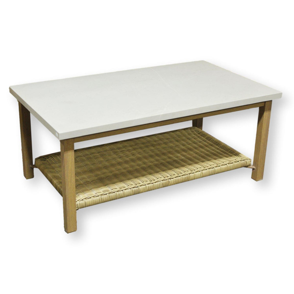Hampton Bay 'Westhaven' Faux Stone Metal & Wicker Outdoor Table