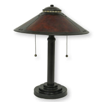 Bronzetone Lamp w/Mica Shade