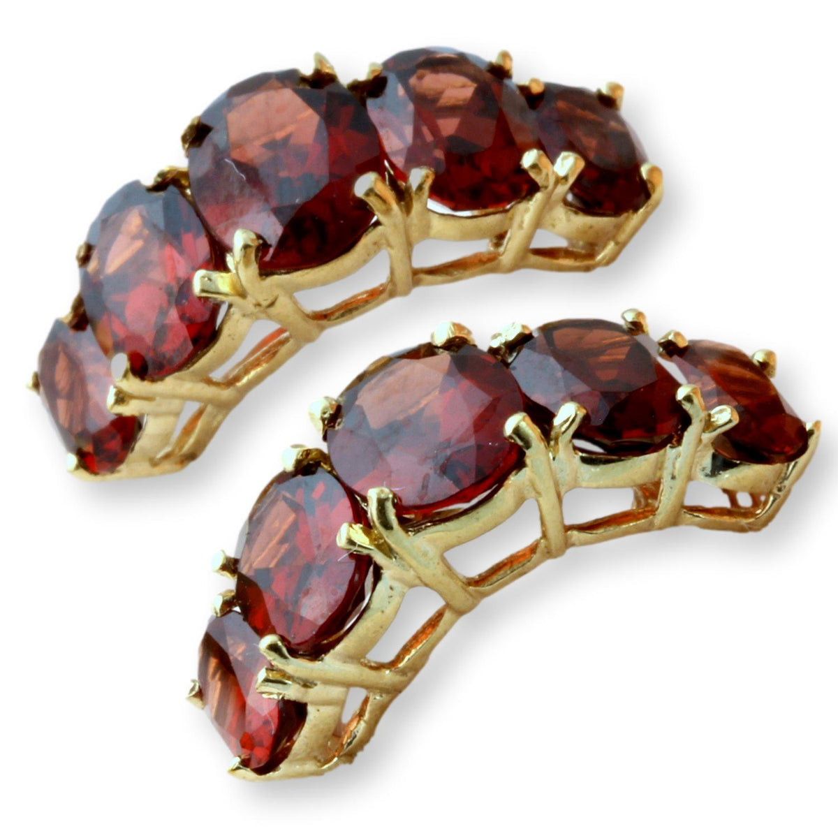6.50ctw Spessartine Garnet 10K Yellow Gold Earrings