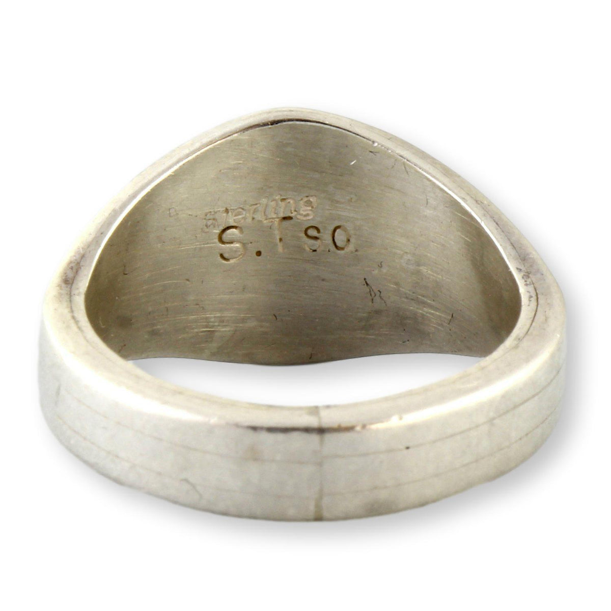 Black Onyx & Fiery Opal Sterling Silver Ring by Navajo Sheila Tso