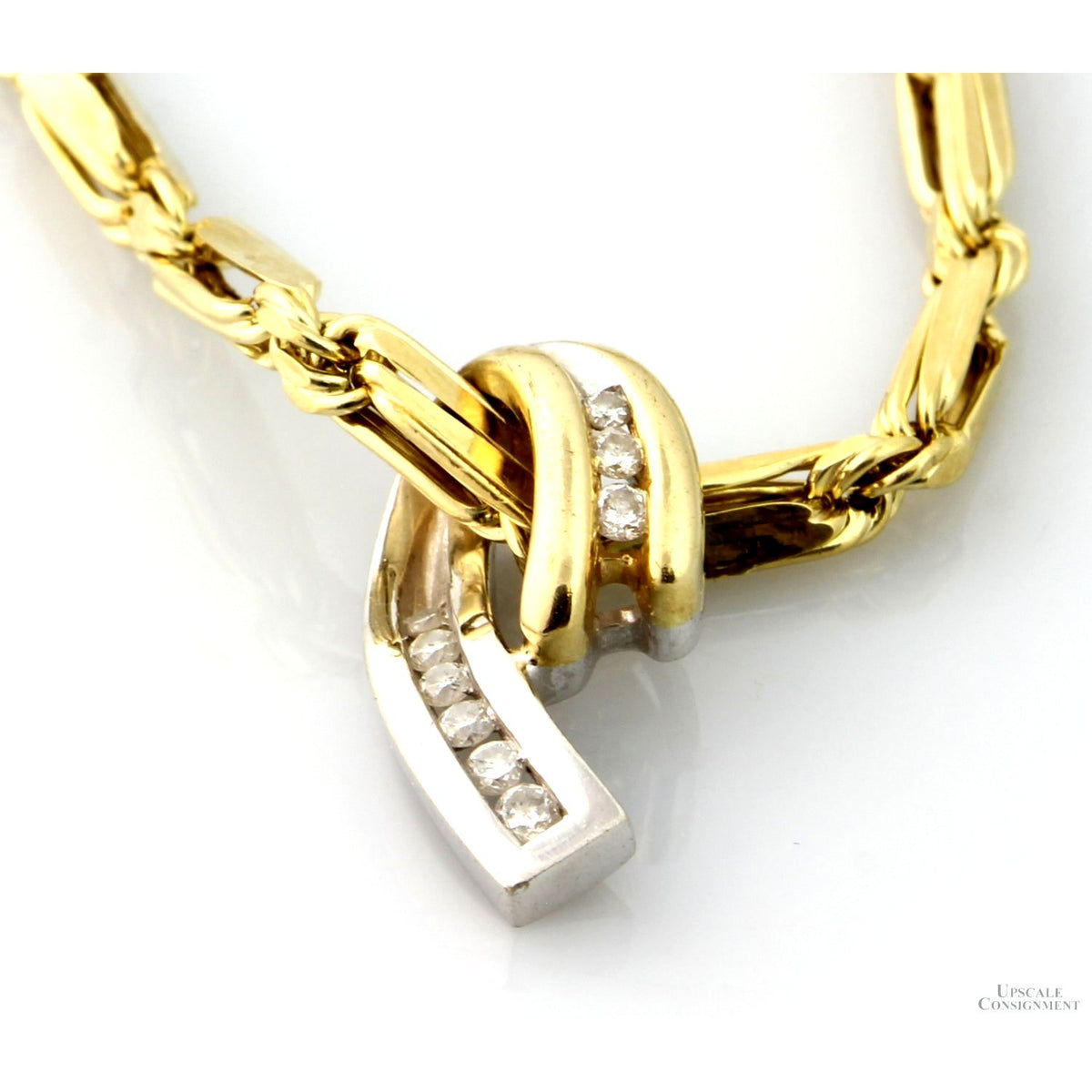 .11ctw Diamond 14K Yellow & White Gold Slide Pendant