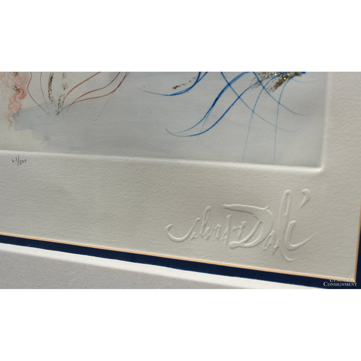 Framed Limited Edition Etching 'Kissing Grapes' by Salvador Dali