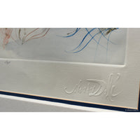 Framed Limited Edition Etching 'Kissing Grapes' by Salvador Dali