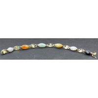 Multicolor Marquise-Shape Jade 14K Gold Good Fortune Bracelet