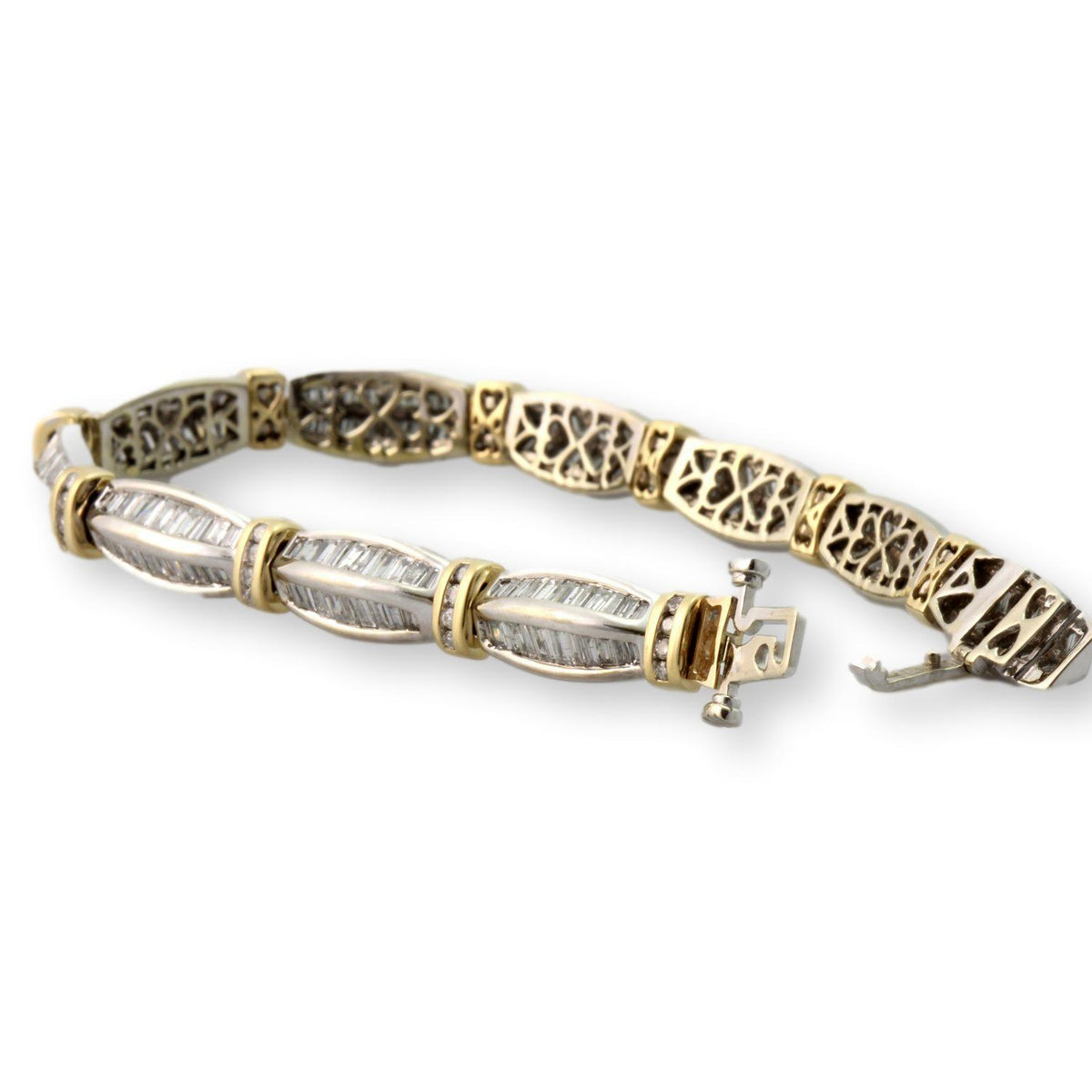 5.50 ctw Natural Diamonds 14K Gold Bracelet | Appraisal Included