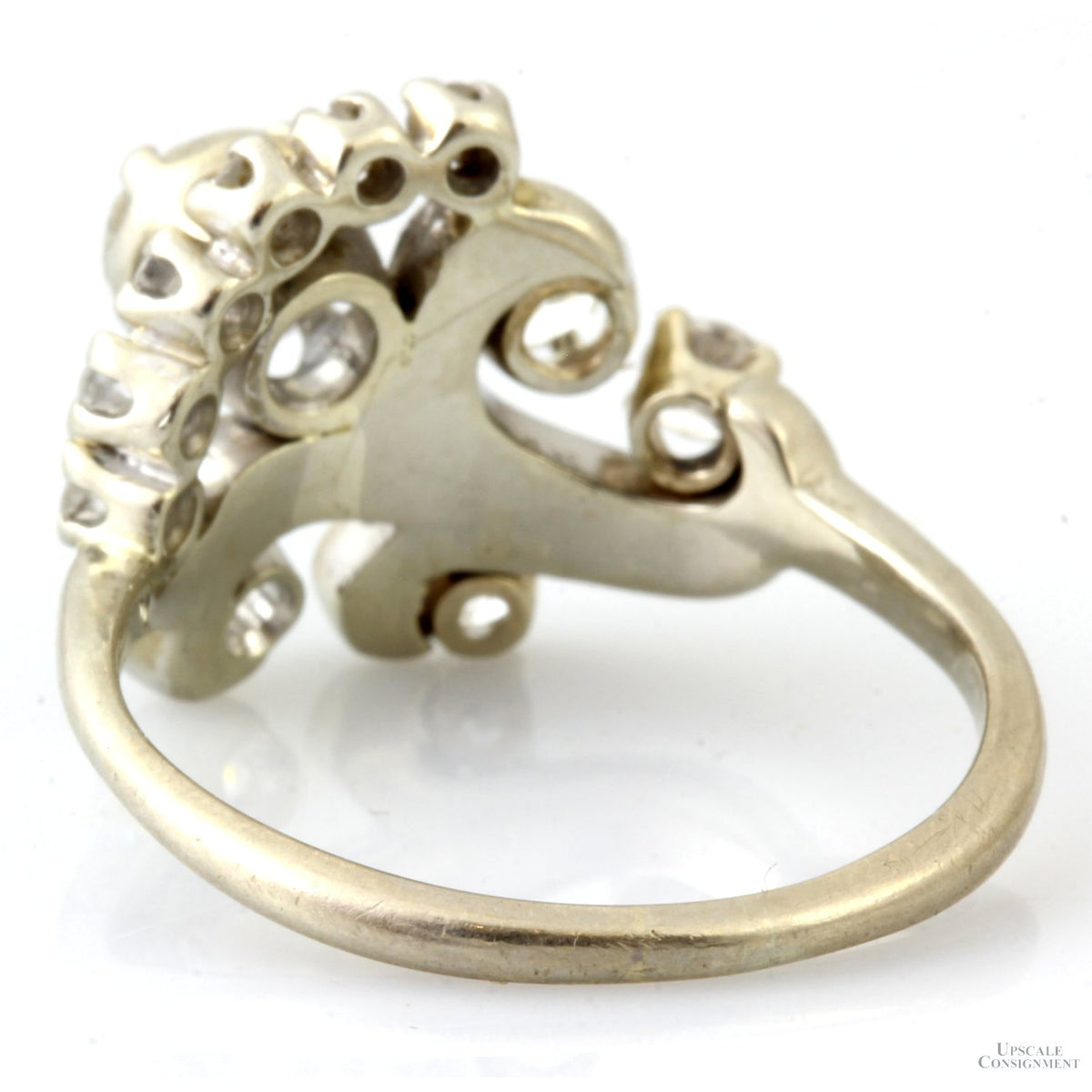 1.12ctw Old European Cut 14K White Gold Heirloom Ring