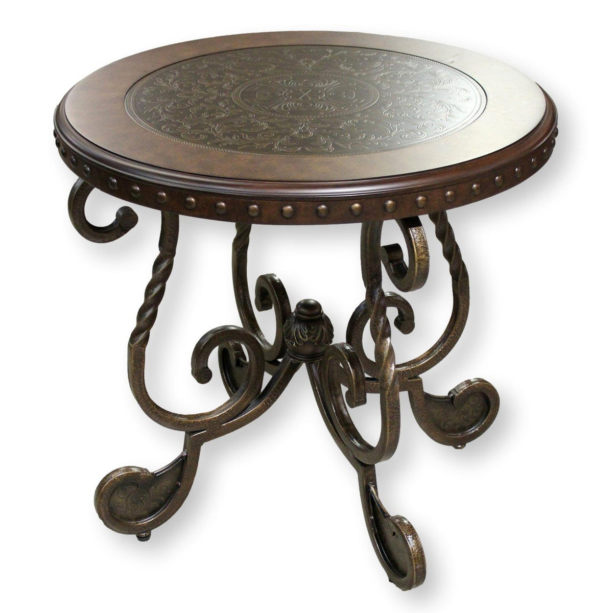 Ashley Embossed Round End Table