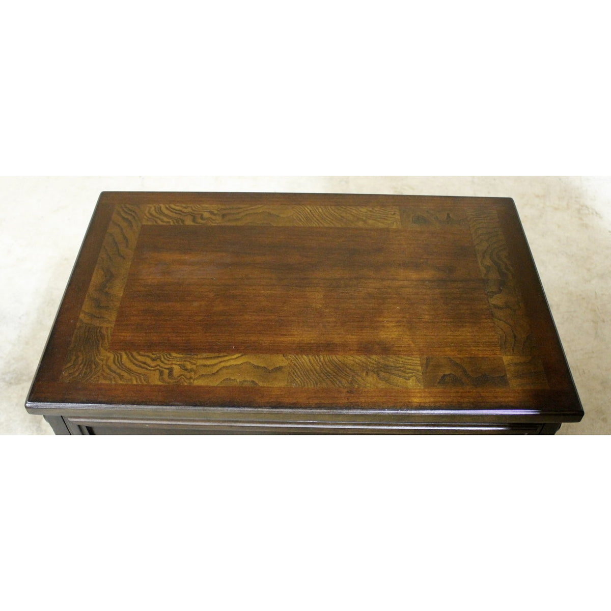 Walnut Inlaid Open Ended End Table