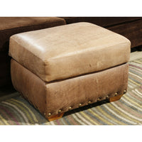 Brown Leather Club Chair & Ottoman
