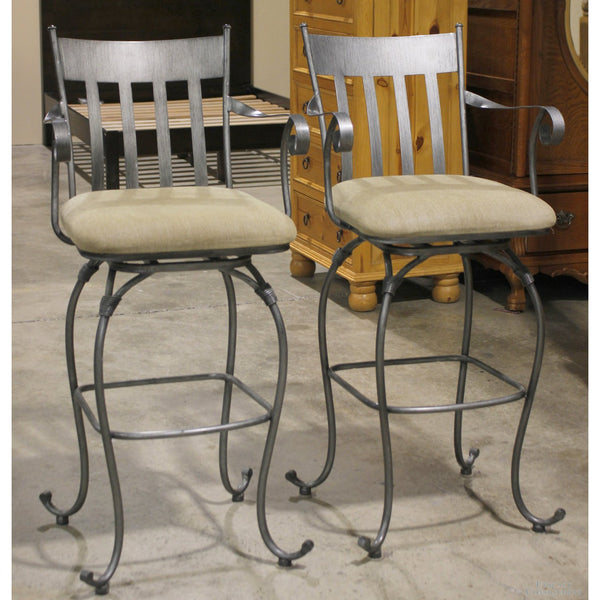 Pair of Swivel Metal Bar Stools