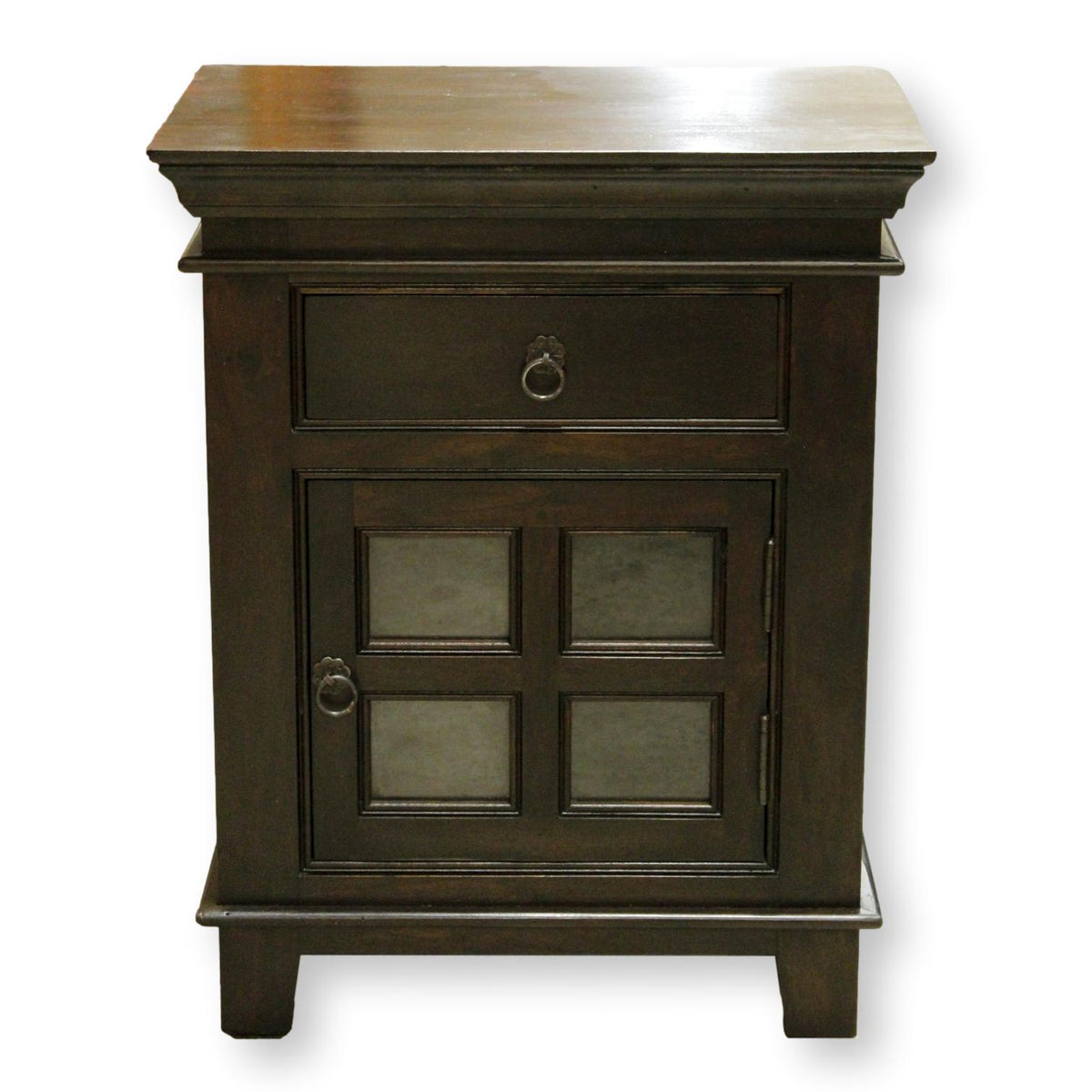 Petite Glass Pane Cabinet w/Drawer