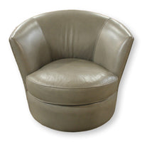 Bradington Young Gray Leather Swivel Chair