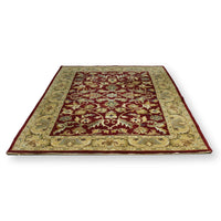 5' 6'' X 8' 6'' Burgundy & Gold Wool Area Rug
