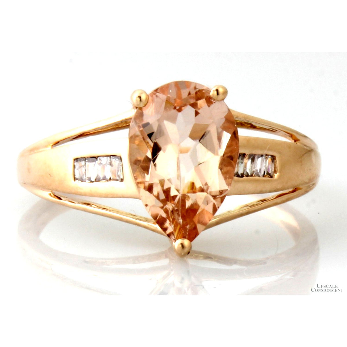 1.73ct Morganite Solitaire & Diamond 10K Rose Gold Ring