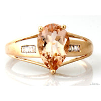 1.73ct Morganite Solitaire & Diamond 10K Rose Gold Ring
