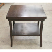 Dark Wood End Table w/Shelf