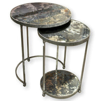 Ethan Allen 'Jaclyn' Mirrored Nesting Tables