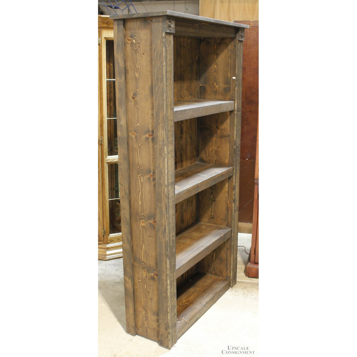 Dark Pine 3 Shelf Bookshelf