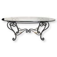 Glass Top Oval Coffee Table