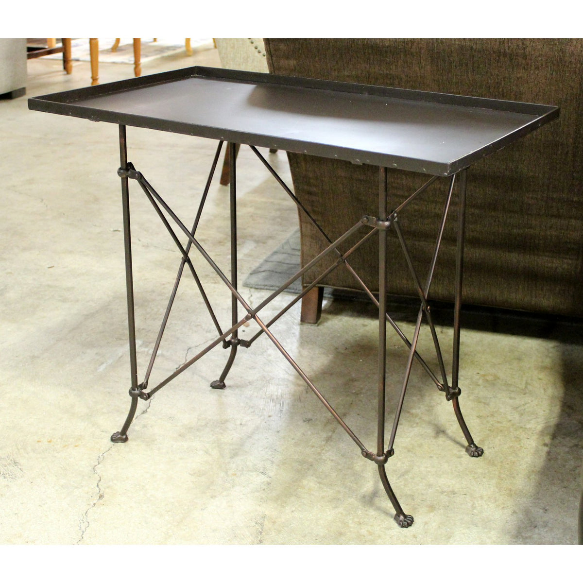 Campaign Style Bronze Accent Table