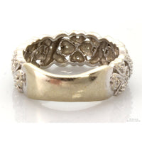 14K White Gold Celtic-Inspired Shamrock Diamond Ring
