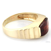 4.21ct Fantasy Cut Rhodolite Garnet 14K Yellow Gold Ring