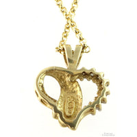 14K Gold .08ctw Diamond Open-Heart Design Pendant