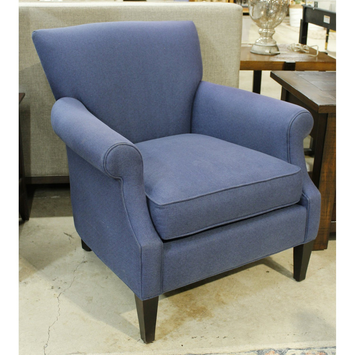 Crate & Barrel Blue Accent Chair