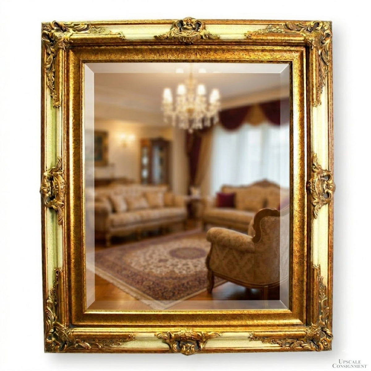 Bombay Co. Ornate Gold & White Wall Mirror