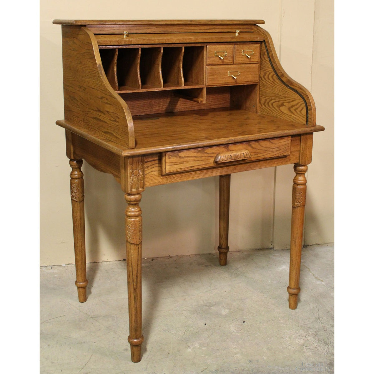 Petite Oak Rolltop Desk