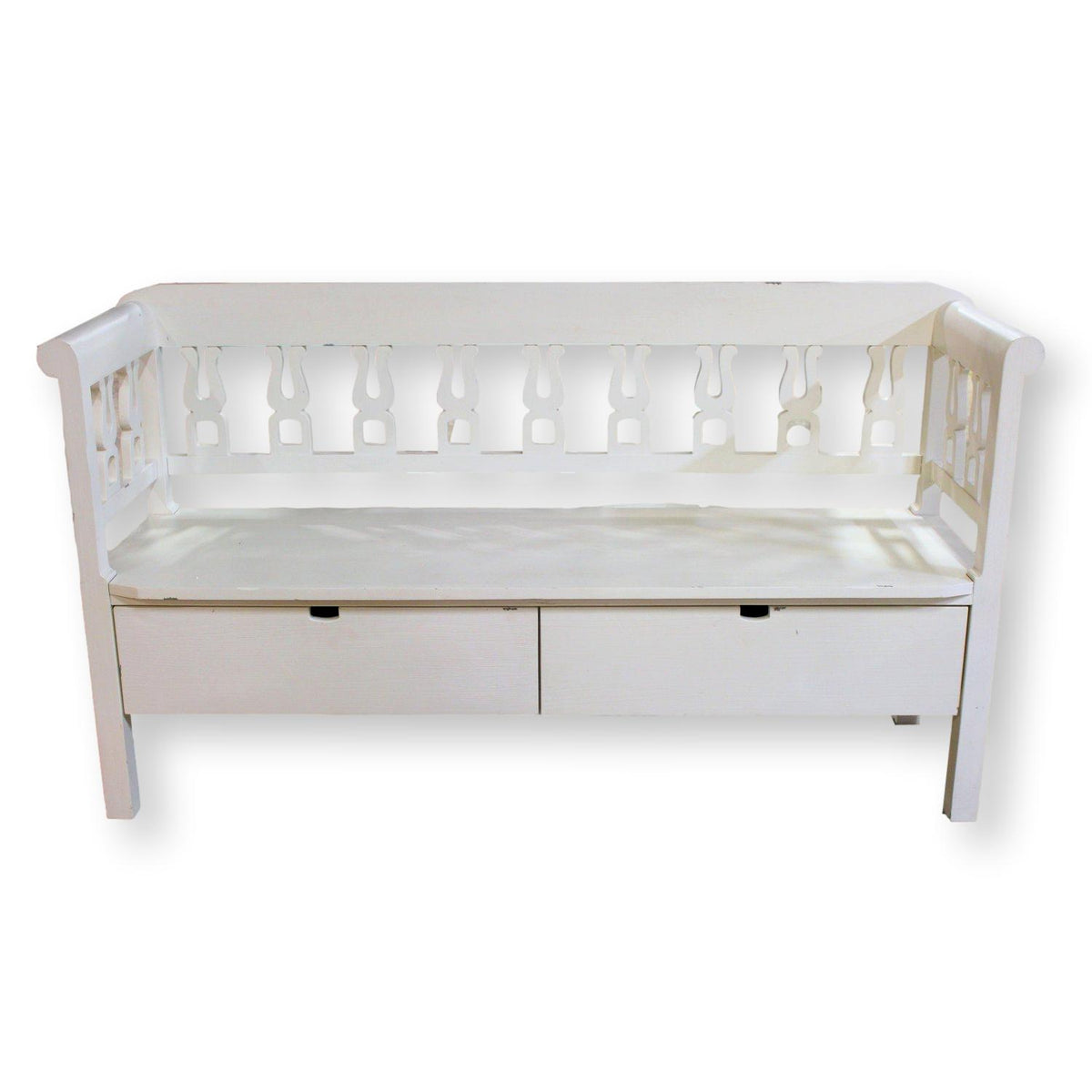 Magnolia Home White 2 Drawer Storage Bench