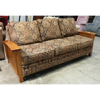 Mission Style Oak & Tapestry Sofa