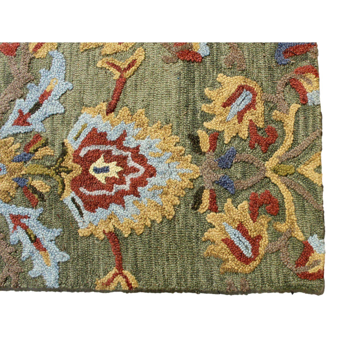 Safavieh 6' 1'' X 9'' Green Wool Rug w/Floral Design