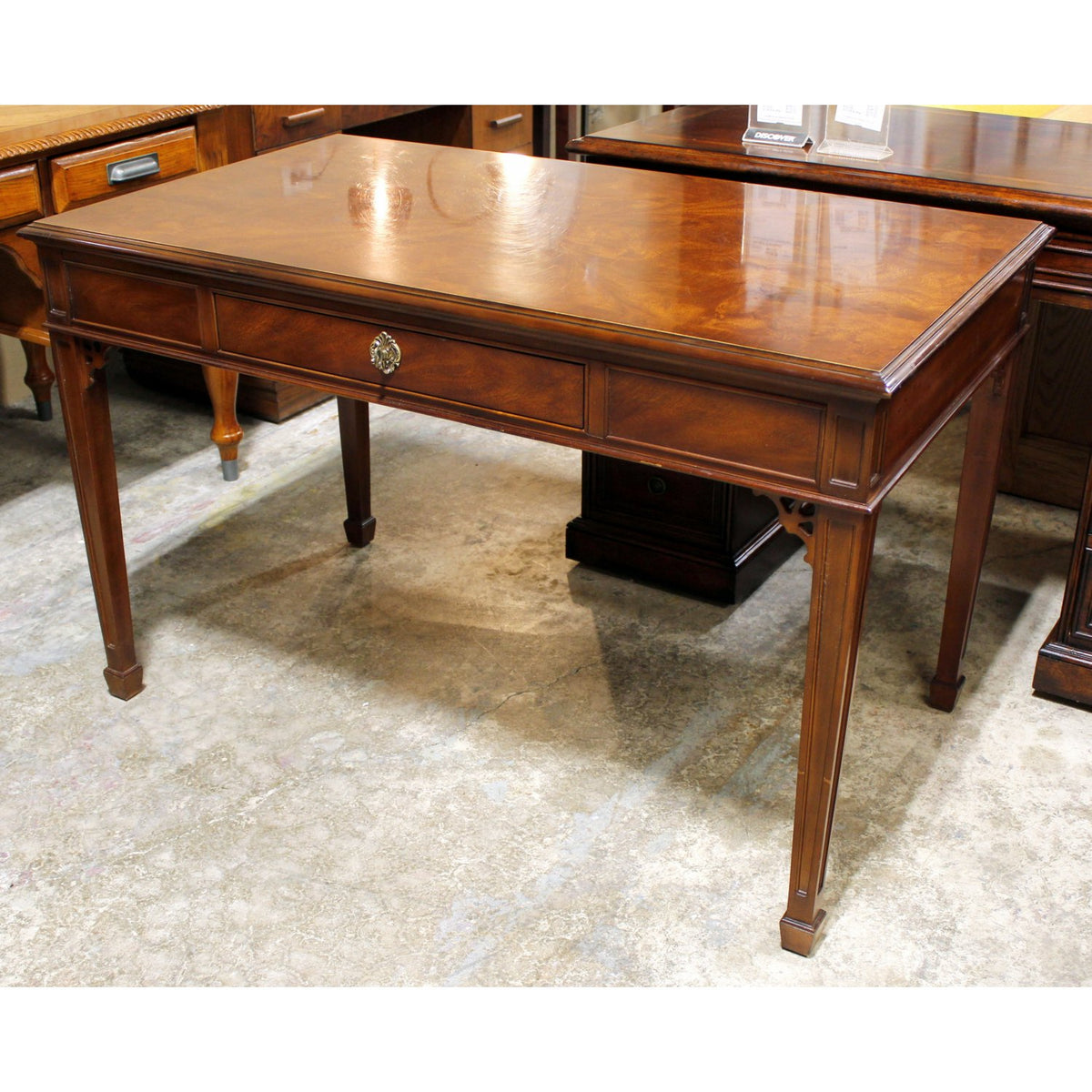 Drexel Patterned Burl Veneer Writing Desk