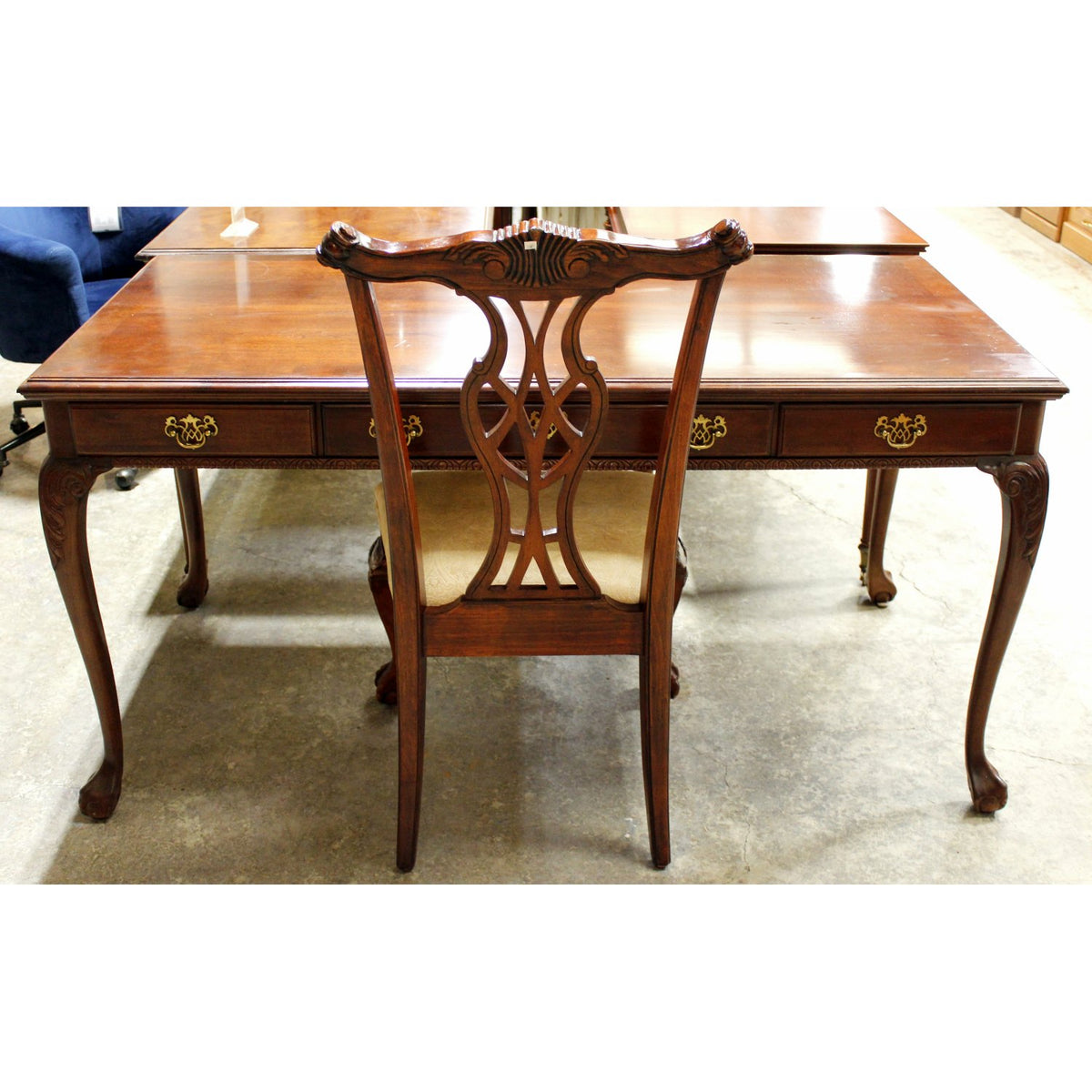 Queen Anne Mahogany Writing Desk & Chair