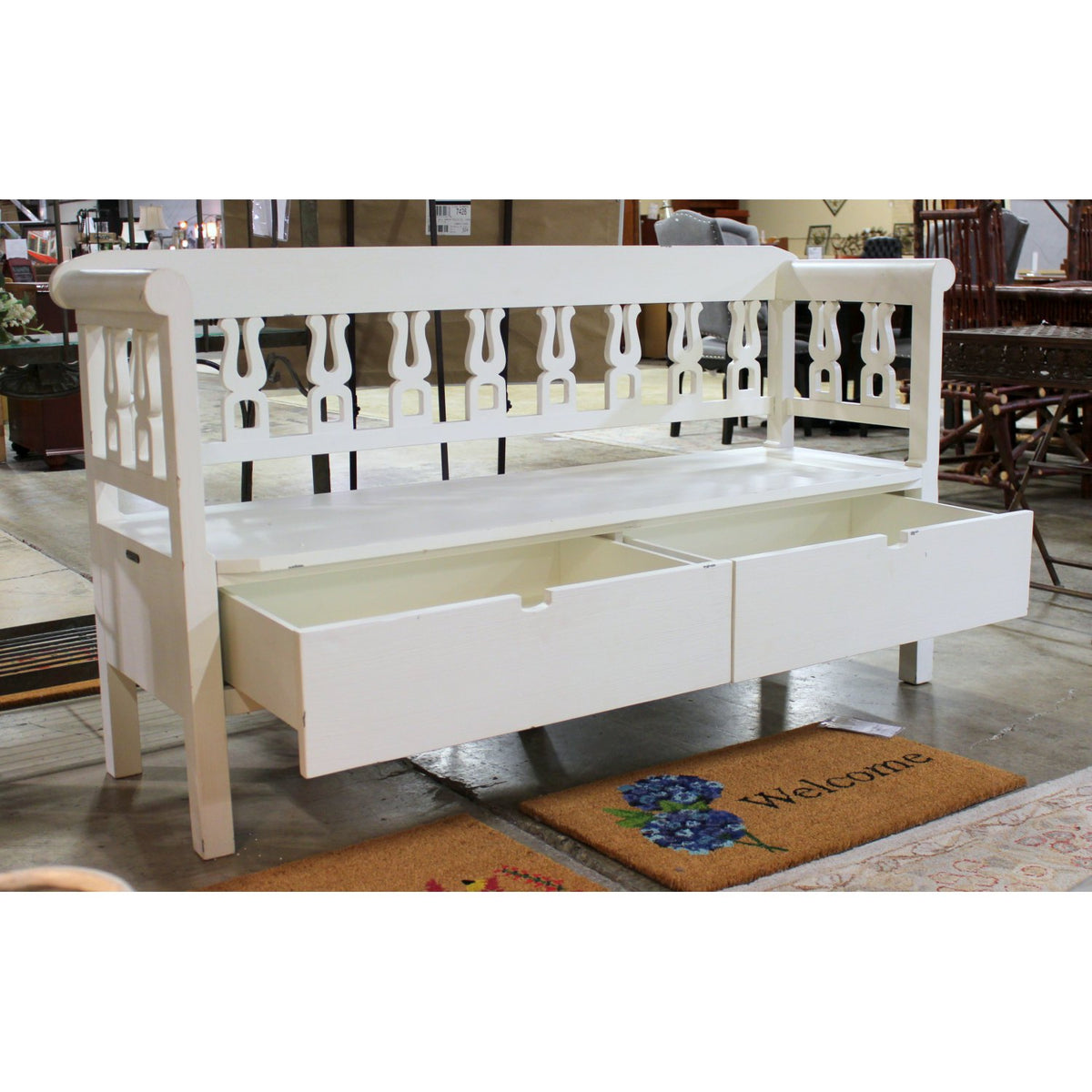 Magnolia Home White 2 Drawer Storage Bench