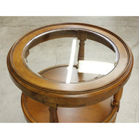 Round End Table w/Glass Insert