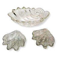 Set of 3 Seashell Motif Glass Bowls