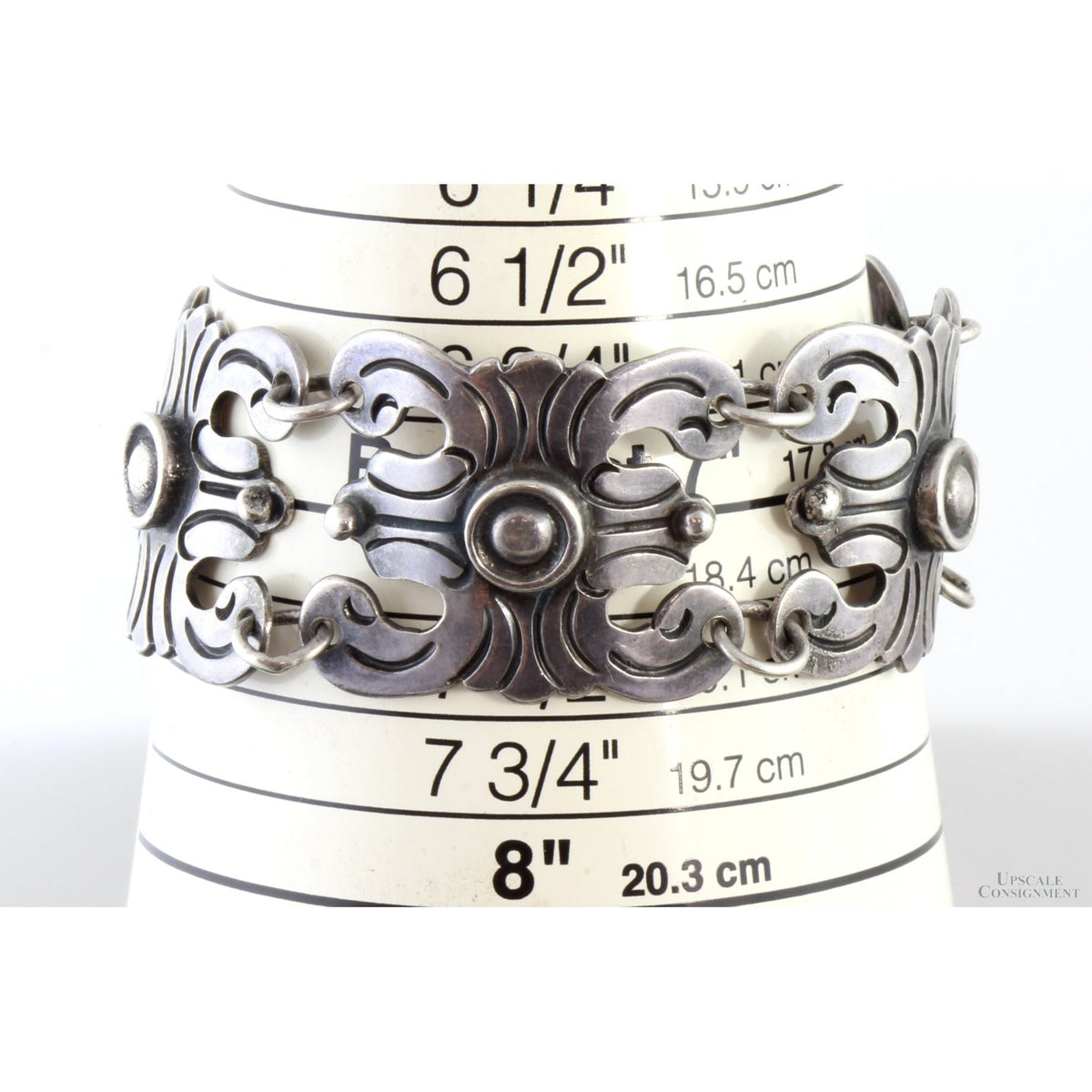 MEXICO SILVER 1920s-1940s Five Panel Link Bracelet