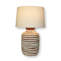 Terra Cotta Table Lamp w/White Rings