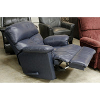 Barcalounger Blue Leather Rocking Recliner