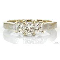 0.72ctw Three-Stone Diamond 14K Gold Engagement Ring