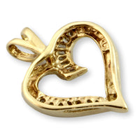 10K Yellow Gold Open Heart .14ctw Diamond Pendant