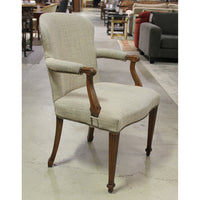 Baker Furniture Cream & Gray Tweed Armchair