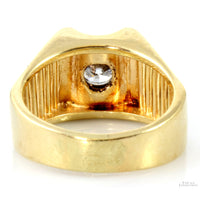 .93ct Diamond 14K Yellow Gold Open Linear Design Mens Ring