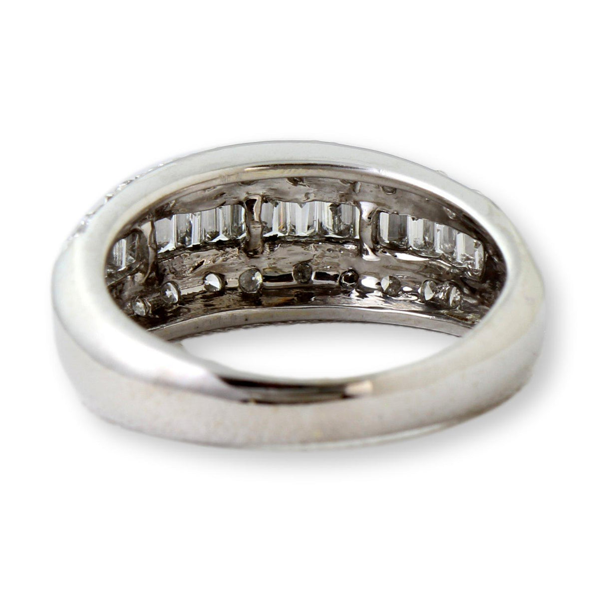 Elegant Three-Row 1 ctw Diamond Band in 14K White Gold