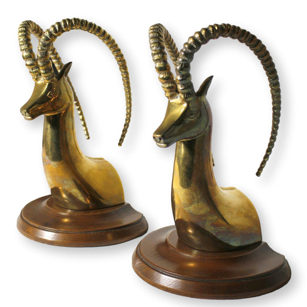 Sarreid Ltd. Pair of Brass Gazelle Bookends