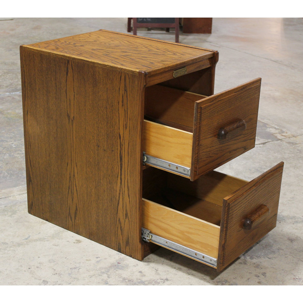 Bentwood Furniture Dark Oak 2 Drawer File Cabinet