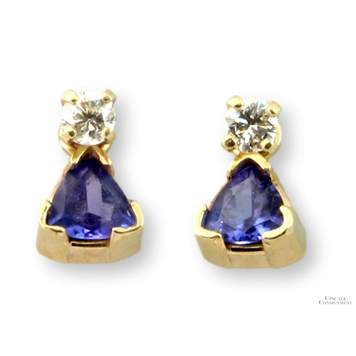 14K .26ctw Diamond Earrings 14K 1.08ctw Tanzanite Jackets