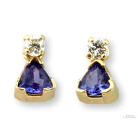 14K .26ctw Diamond Earrings 14K 1.08ctw Tanzanite Jackets